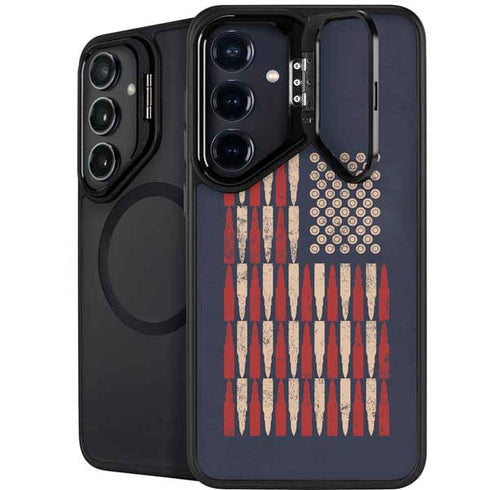 Blue Bullet American Flag Galaxy S24 Plus Kickstand Case